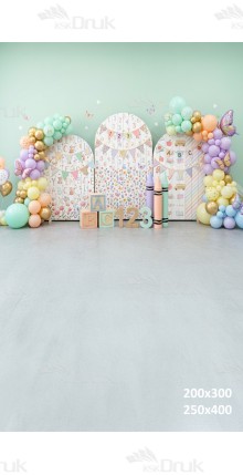 Tło fotograficzne „Kolorowa kraina nauki – literki i cyferki” | UB_865